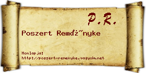 Poszert Reményke névjegykártya